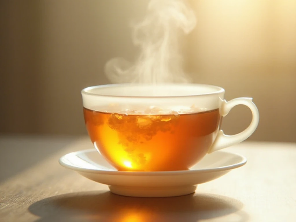 Antioxidant-rich Golden Dian Hong black tea from Yunnan brewed in a traditional porcelain cup for heart health benefits