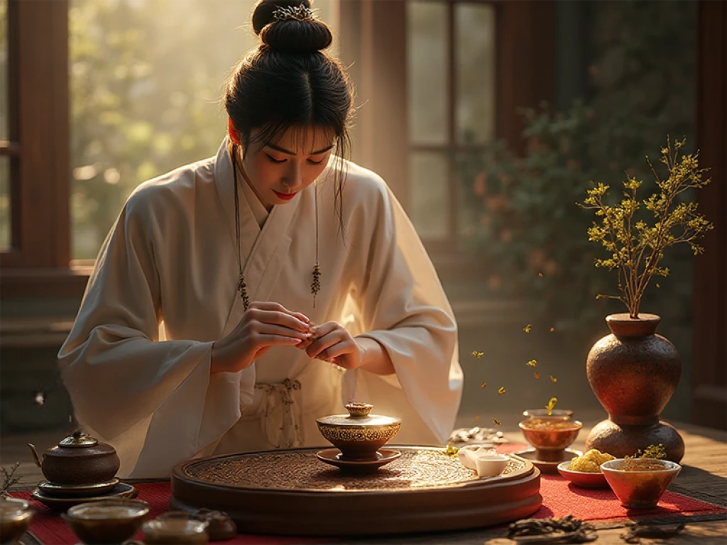 Traditional Chinese tea ceremony with a gaiwan and tea tray fostering mindfulness and workplace emotional balance