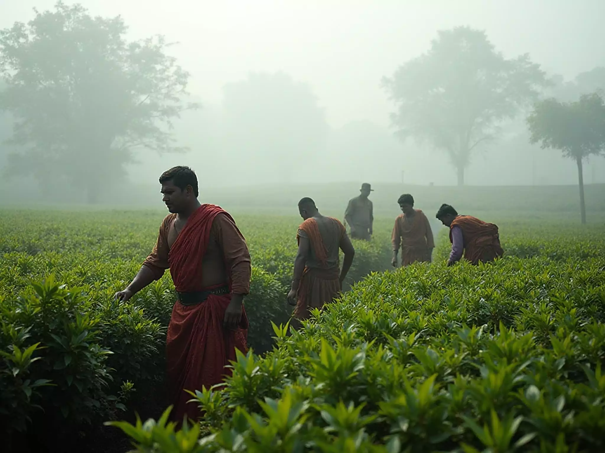 Vintage photo of Assam tea plantation, 1880s