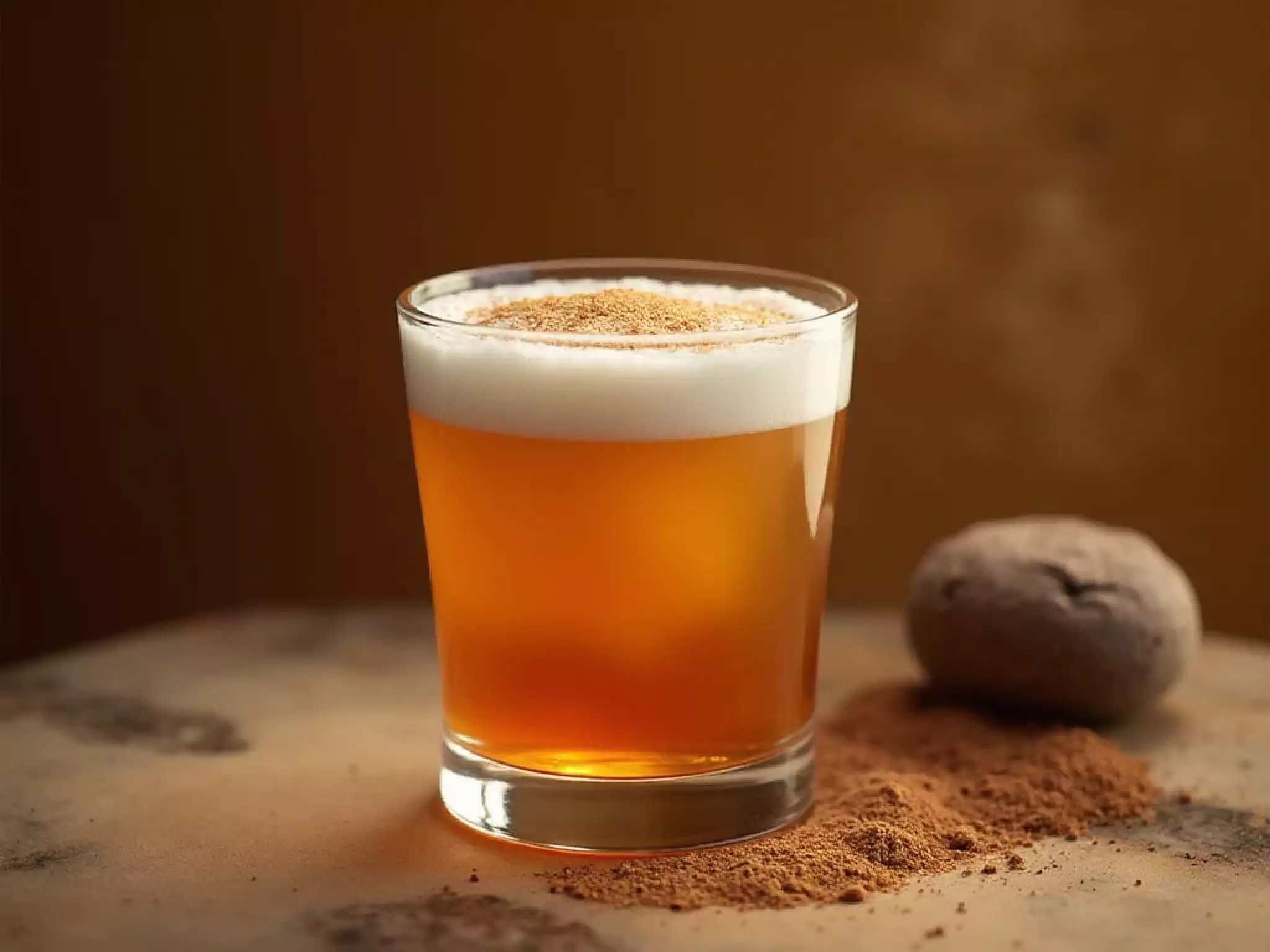 Pu-erh Whiskey Sour cocktail