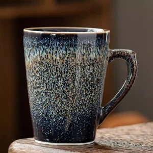Detailed texture of a premium reactive glaze ceramic tea cup by SteepedRoots