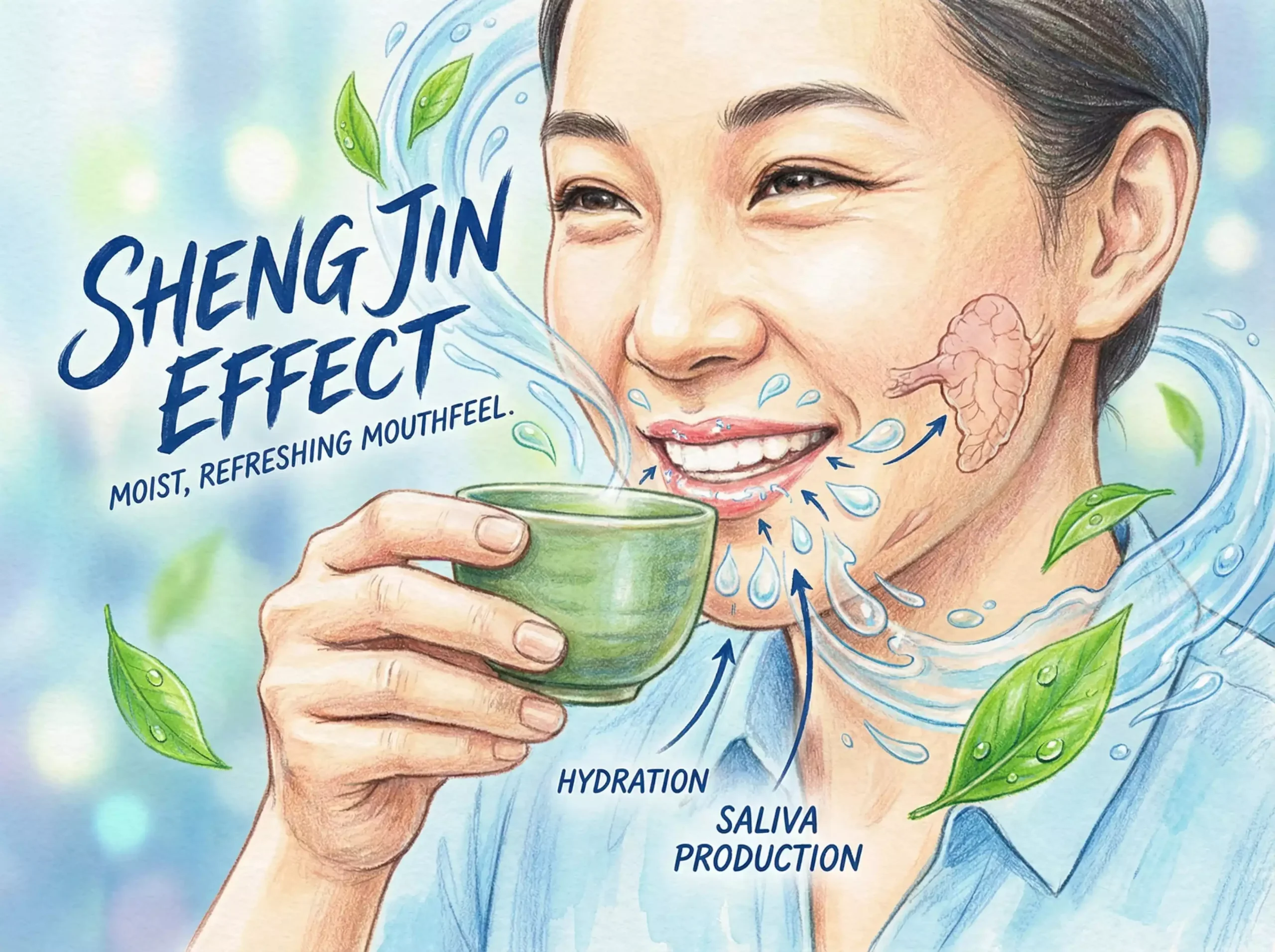 Person experiencing the sweet aftertaste of Hui Gan
