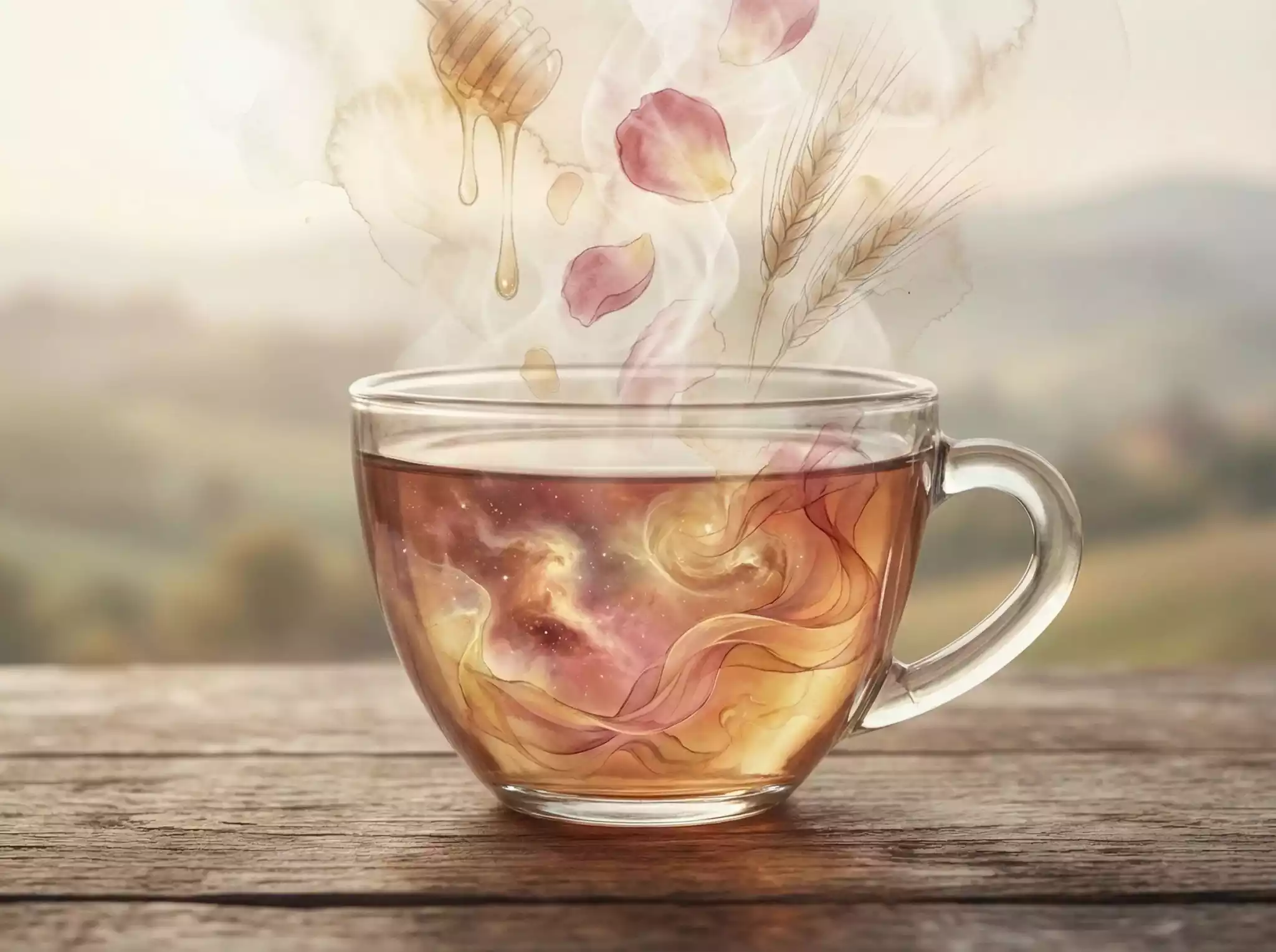 Dynamic pouring of Chinese black tea showing liquid silk texture and golden amber color