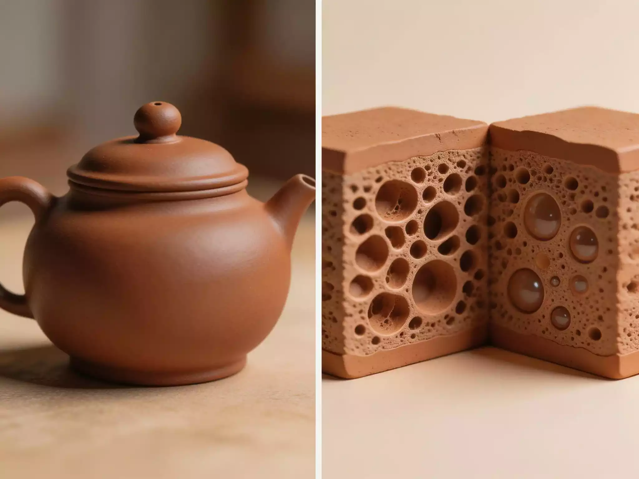 Comparison of Yixing Zisha, Jian Zhan, and White Porcelain vessels for functional tea brewing