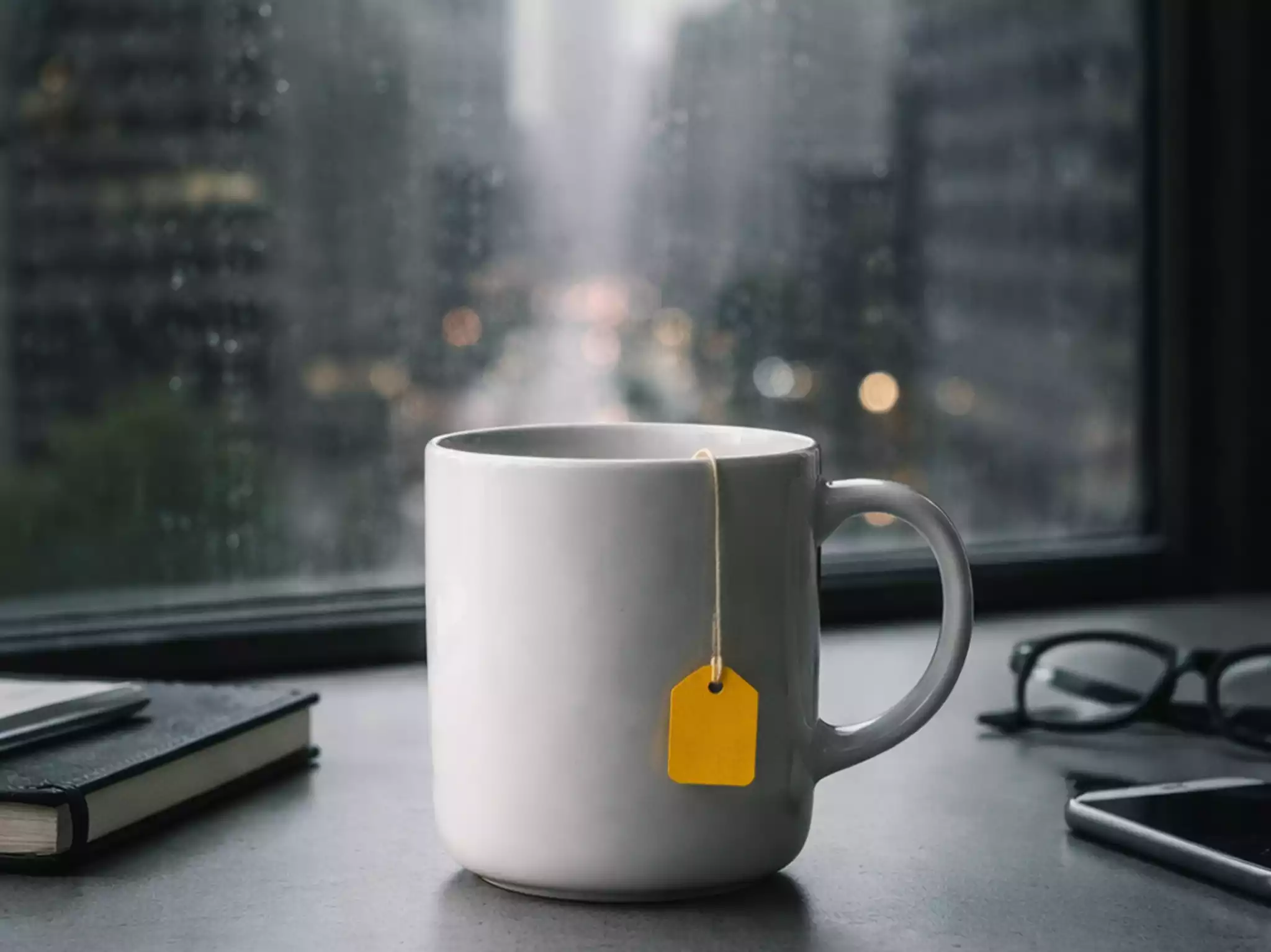 A generic tea bag in a mug, representing the lack of quality tea options in US cities